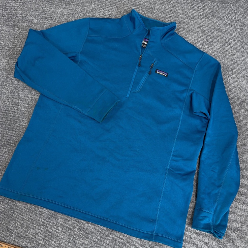 Patagonia Jacket Mens Blue XL Crosstek Polartec Stretch Gorpcore 1/4 Zip *READ*